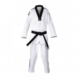 Dobok Club 3 Franjas Adidas ADITCB02 - Blanco con Cuello Negro