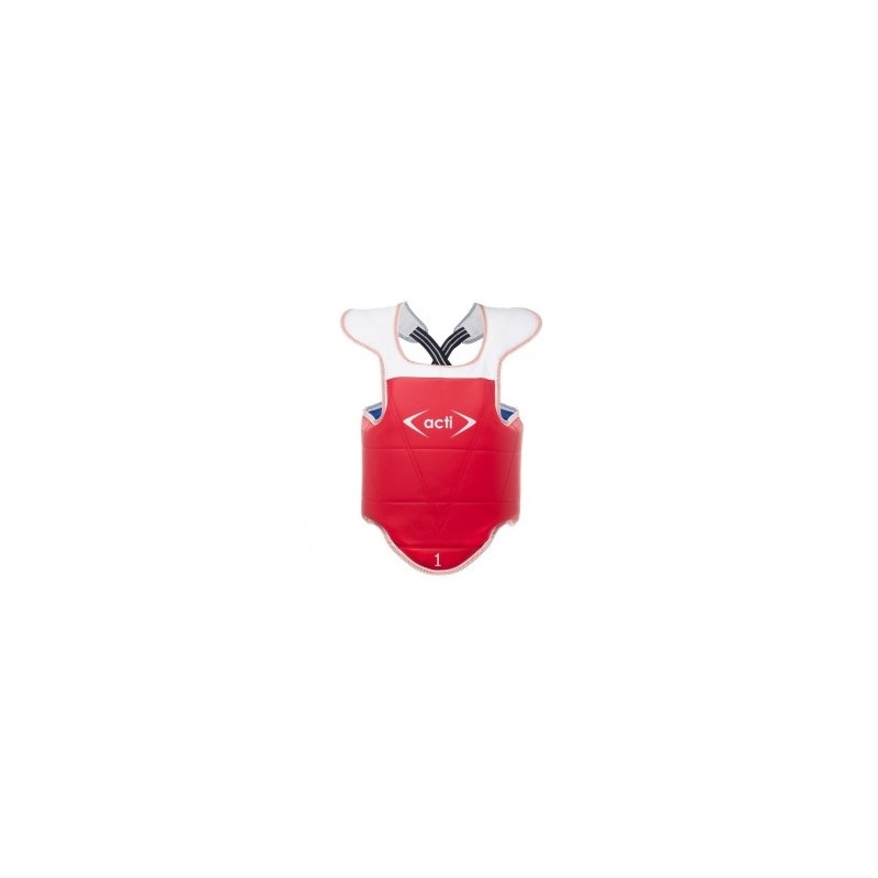 Peto para Taekwondo Acti importado PACTI2V-Azul, Rojo y Blanco