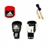 COMBO ADIDAS BOX BLANCO Y NEGRO - Guante, Cuerda de Saltar y Venda