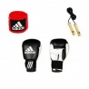 COMBO ADIDAS BOX BLANCO Y NEGRO - Guante, Cuerda de Saltar y Venda