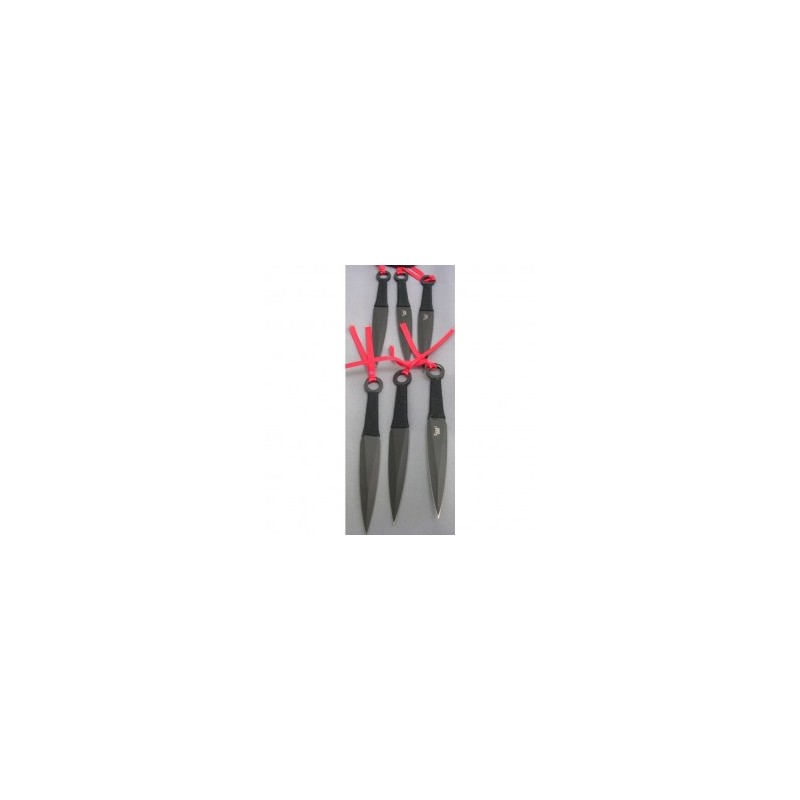 Set de 6 Cuchillas de Lanzamiento Naruto Ninja Kunai A022 Flr-Negro