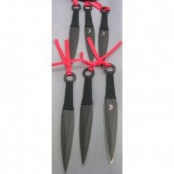 Set de 6 Cuchillas de Lanzamiento Naruto Ninja Kunai A022 Flr-Negro