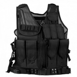Chaleco Táctico Camuflaje Combate Militar Ajustable para Caza Deporte Negro Xmas Christmas la Navidad