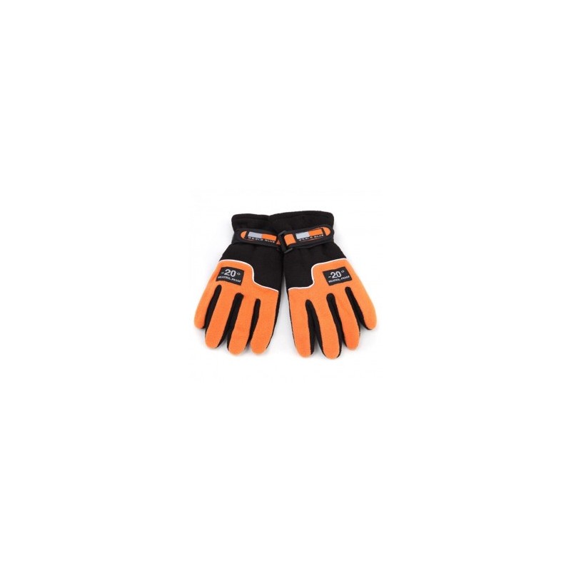 Par Guantes Talla Única Naranja Negro para Mujer Chica Invierno Deportivo Xmas Christmas la Navidad
