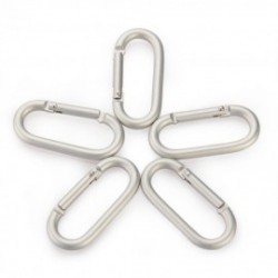 5PCS Mosquetón Metal para Camping Pesca Viaje Deporte Color Plata Xmas Christmas la Navidad