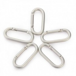 5PCS Mosquetón Metal para Camping Pesca Viaje Deporte Color Plata Xmas Christmas la Navidad