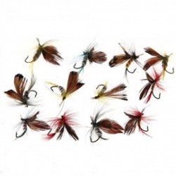 Set 12Pcs Señuelos Lure Moscas Pluma Metal para Pesca Deporte Xmas Christmas la Navidad