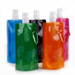 Elenxs Bolsa de Nueva botella 480ML de Deporte acuático Copa Ambiental plegable portátil para Senderismo