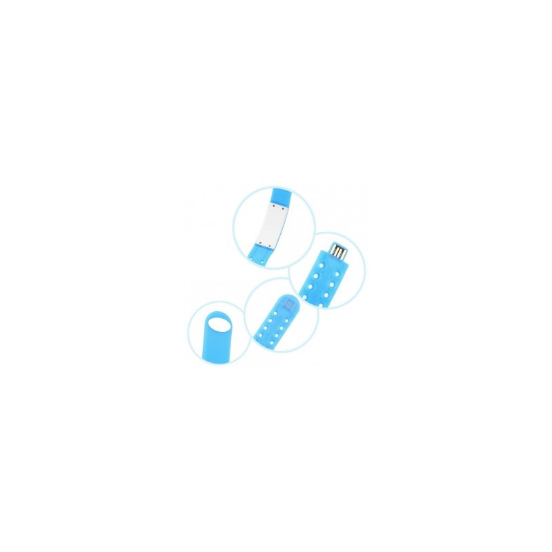 Moda 3D LED Calorías Podómetro USB Deportes inteligente muñeca reloj pulsera unisex Azul EH