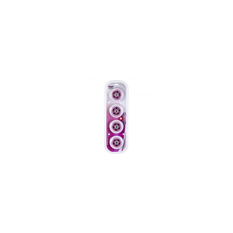 Set de Ruedas RollerFace 84 mm-rosa-Blanco con Rosa