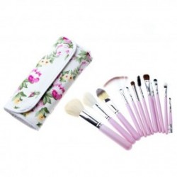 Set 12 Brochas Profesionales Para Maquillaje Florales..