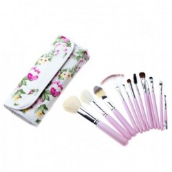 Set 12 Brochas Profesionales Para Maquillaje Florales..