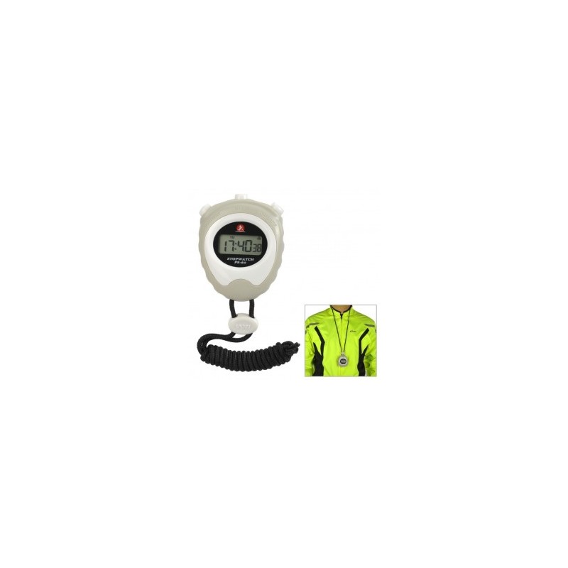 PS-60 1.2" LCD pantalla deportes Cronómetro Cronógrafo para correr - blanco