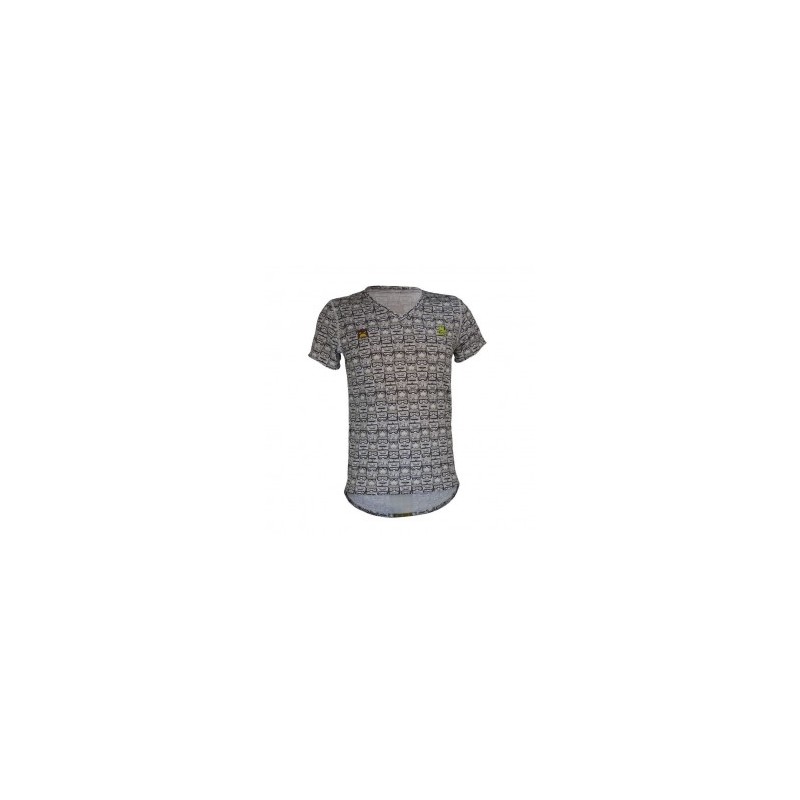 Playera de Hombre TriFerrari 3F Gufo con Doble Composición DryFIT Costuras Planas de Manga Corta y Cuello Corte V-Blanco