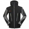 Moda Hombres aire libre transpirable Abrigos Fleece forrado Deportes Chaqueta Gris