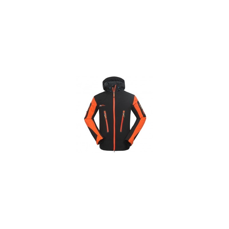 Moda Hombres aire libre transpirable Abrigos Fleece forrado Deportes Chaqueta Naranja