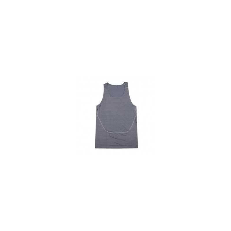Los hombres transpirable Quick-Dry apretada formación deportiva Chaleco (gris oscuro)