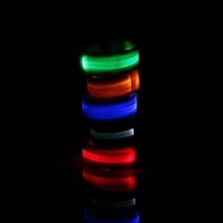 LED Safety Visibility Nylon Armband for Running Cycling Walking Skating with Flashing Steady Light Yellow