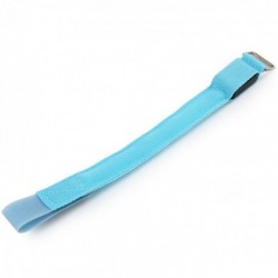 LED Safety Visibility Nylon Armband for Running Cycling Walking Skating with Flashing Steady Light Blue
