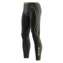 Pantalón de compresión SKINS B60052001S-Negro con Amarillo