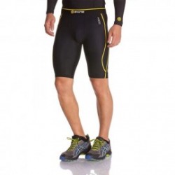 Bermuda de compresión SKINS Extra Grande-Negro con Amarillo