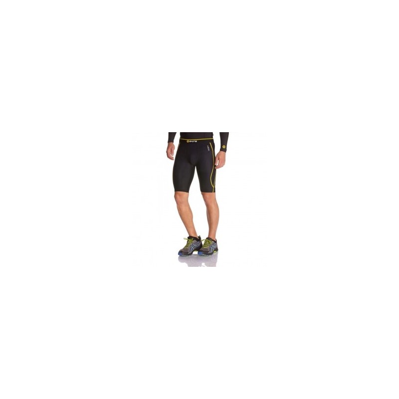 Bermuda de compresión SKINS Extra Grande-Negro con Amarillo