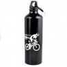 Ciclismo acampan Deportes aleación de aluminio botella de agua 750ml Negro al aire libre
