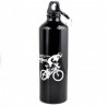Ciclismo acampan Deportes aleación de aluminio botella de agua 750ml Negro al aire libre