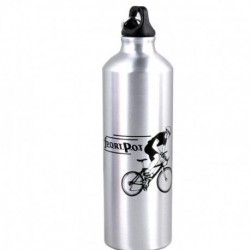 Ciclismo acampan Deportes aleación de aluminio botella de agua de 750 ml de plata al aire libre