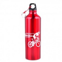Ciclismo acampan Deportes aleación de aluminio botella de agua 750ml Red Exterior