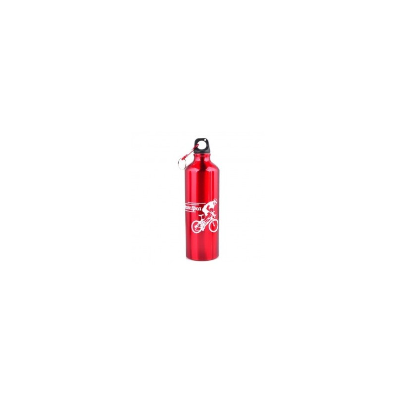 Ciclismo acampan Deportes aleación de aluminio botella de agua 750ml Red Exterior