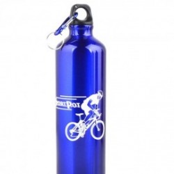 Ciclismo acampan Deportes aleación de aluminio botella de agua 750ml Azul al aire libre
