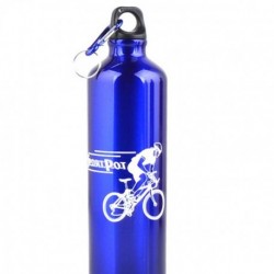 Ciclismo acampan Deportes aleación de aluminio botella de agua 750ml Azul al aire libre