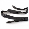 Negro Gancho deporte elástico de 2 puntos del arma del rifle Sling Bungee Cinturón ajustable