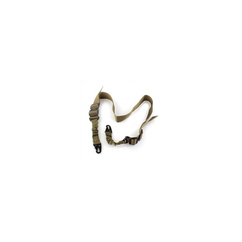 Gancho deporte elástico de 2 puntos del arma del rifle Sling Bungee Cinturón ajustable Tan