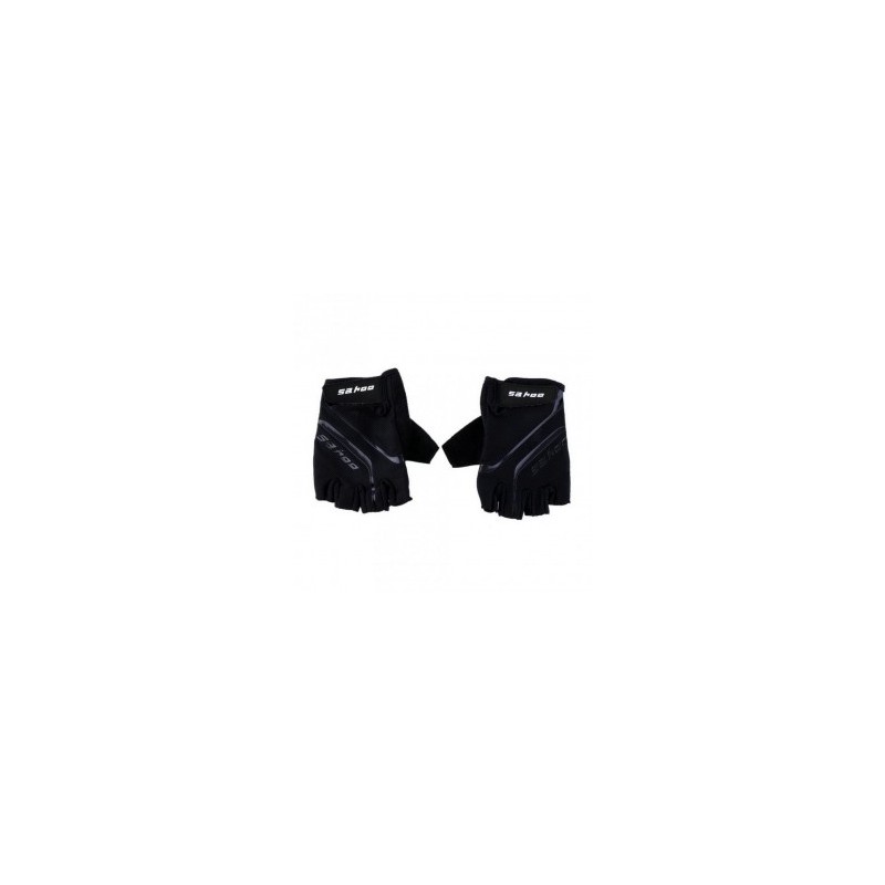 Guantes del dedo sahoo Bike Negro exterior transpirable deporte de la bicicleta GEL ciclo medios Negro L