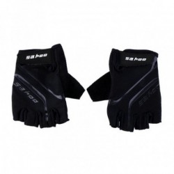 Guantes del dedo sahoo Bike Negro exterior transpirable deporte de la bicicleta GEL ciclo medios Negro XL