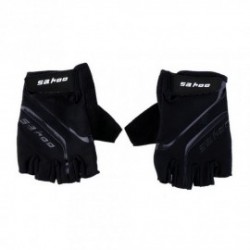 Guantes del dedo sahoo Bike Negro exterior transpirable deporte de la bicicleta GEL ciclo medios Negro M