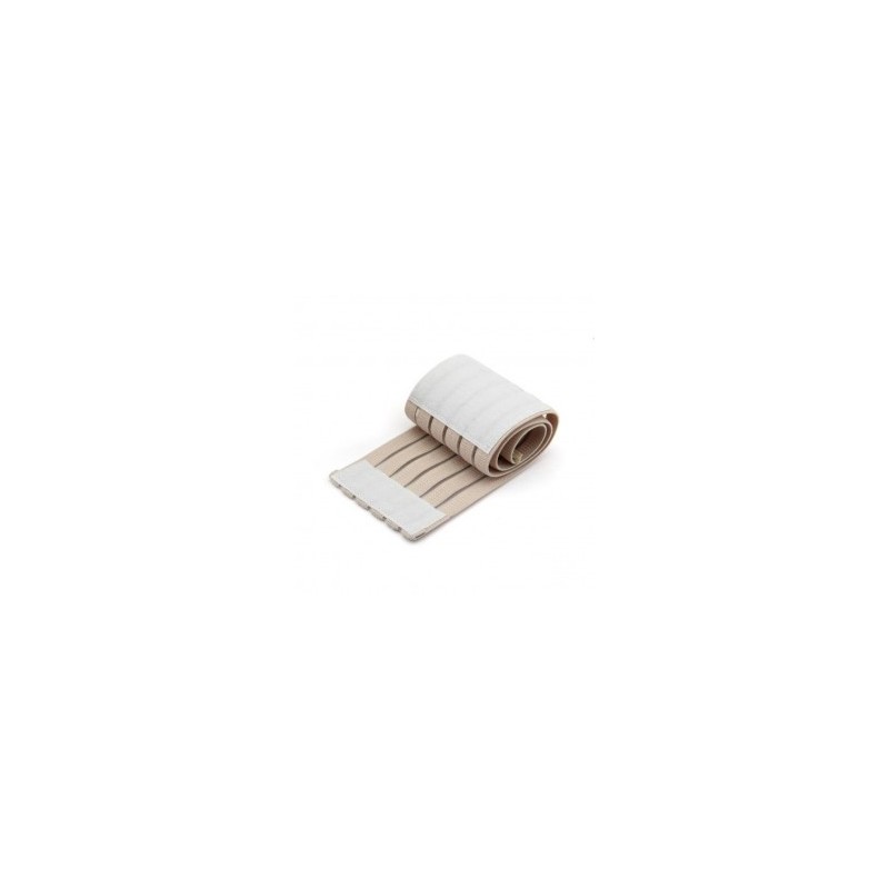 Muñequera Elástica Algodón Goma Sintética Fibra Deporte Protección Velcro Beige