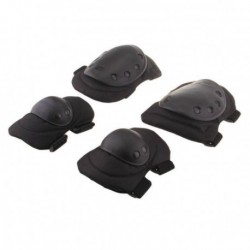 2 x Par Rodilleras Coderas Protección Ajustable para Deporte Negro