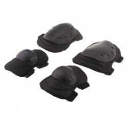 Elenxs Seguridad 4 Deportes Rodilla Codo protector protector del cojín Gear Nylon Negro