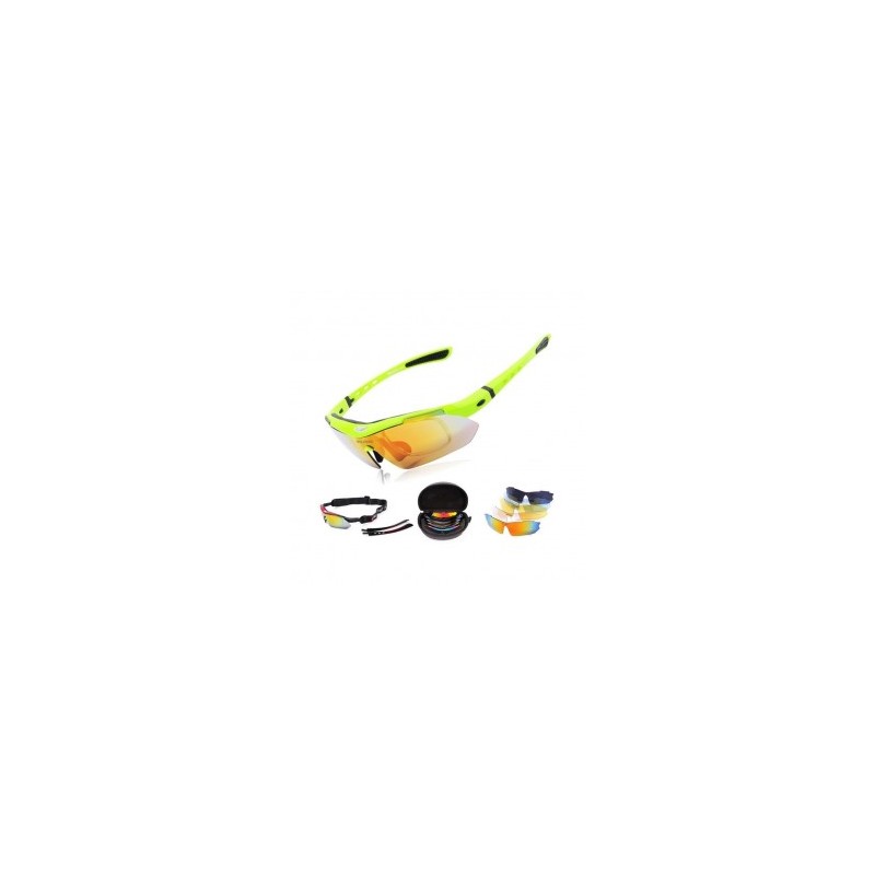 Lentes deportivos Wolfbike con micas intercambiables -Verde