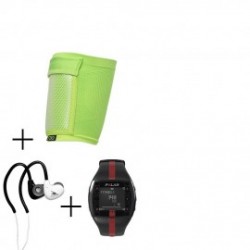 Reloj Monitor de Pulso Activo Fitness Polar FT7-Negro Rojo + audifonos Warrior y porta celular NXE