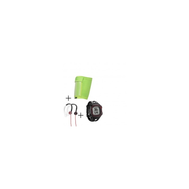 Reloj Monitor Garmin Forerunner 10 con GPS-Negro + audifonos Warrior y porta celular NXE