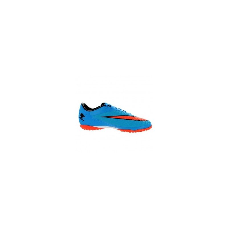 Tenis Nike Hypervenom Phelon TF - Azul con Naranja