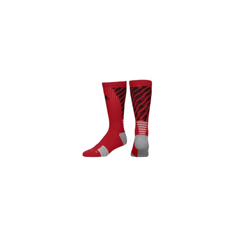 Calcetas para Basketball Adidas Traxion Shockwave Crew para Caballero - Rojo + Negro