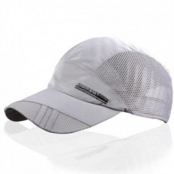 Moda para hombre verano deporte al aire libre del sombrero de béisbol Correr Visor Cap ajustable Gris claro