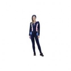 Pants Deportivo TSX Azul Marino y Azul Fuerte con Rosa Para Dama