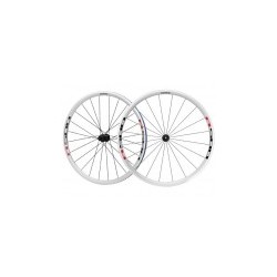 Set de Ruedas Armadas Ruta WH-R501-30 8-9-10 Velocidades Blanca Roja