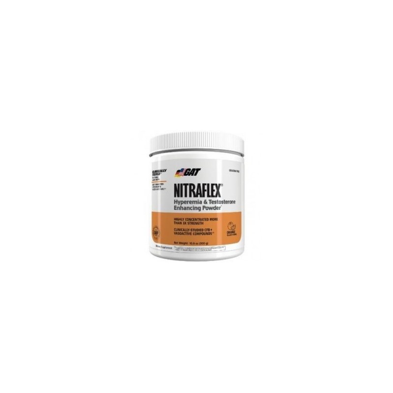 Pre-entrenamiento (Óxido Nítrico) GAT Nitraflex sabor Orange 30 servicios.